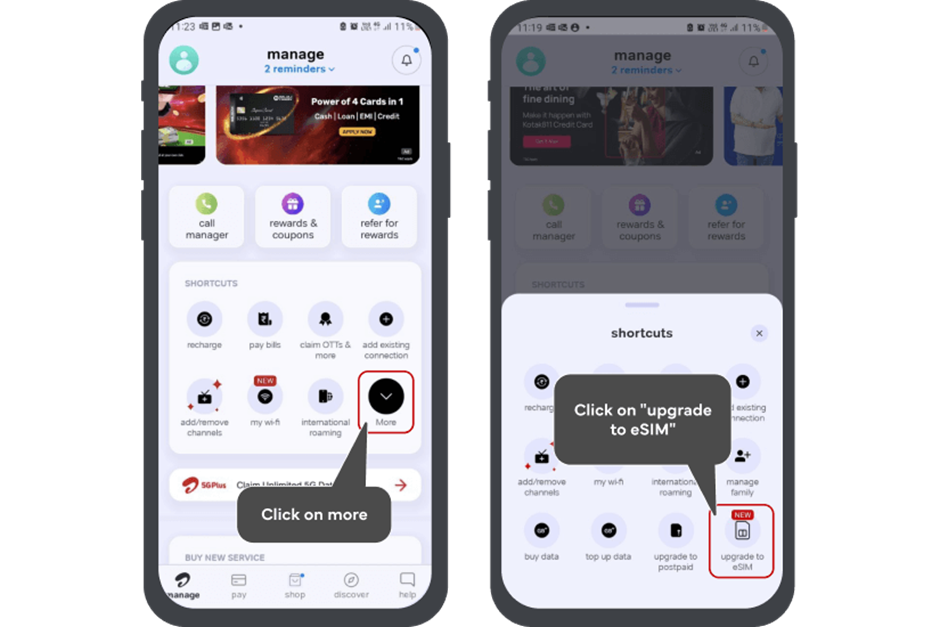 Airtel eSIM conversion