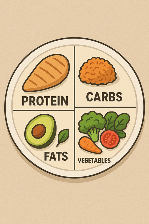 protein, carbs,fats and vegetables chart
