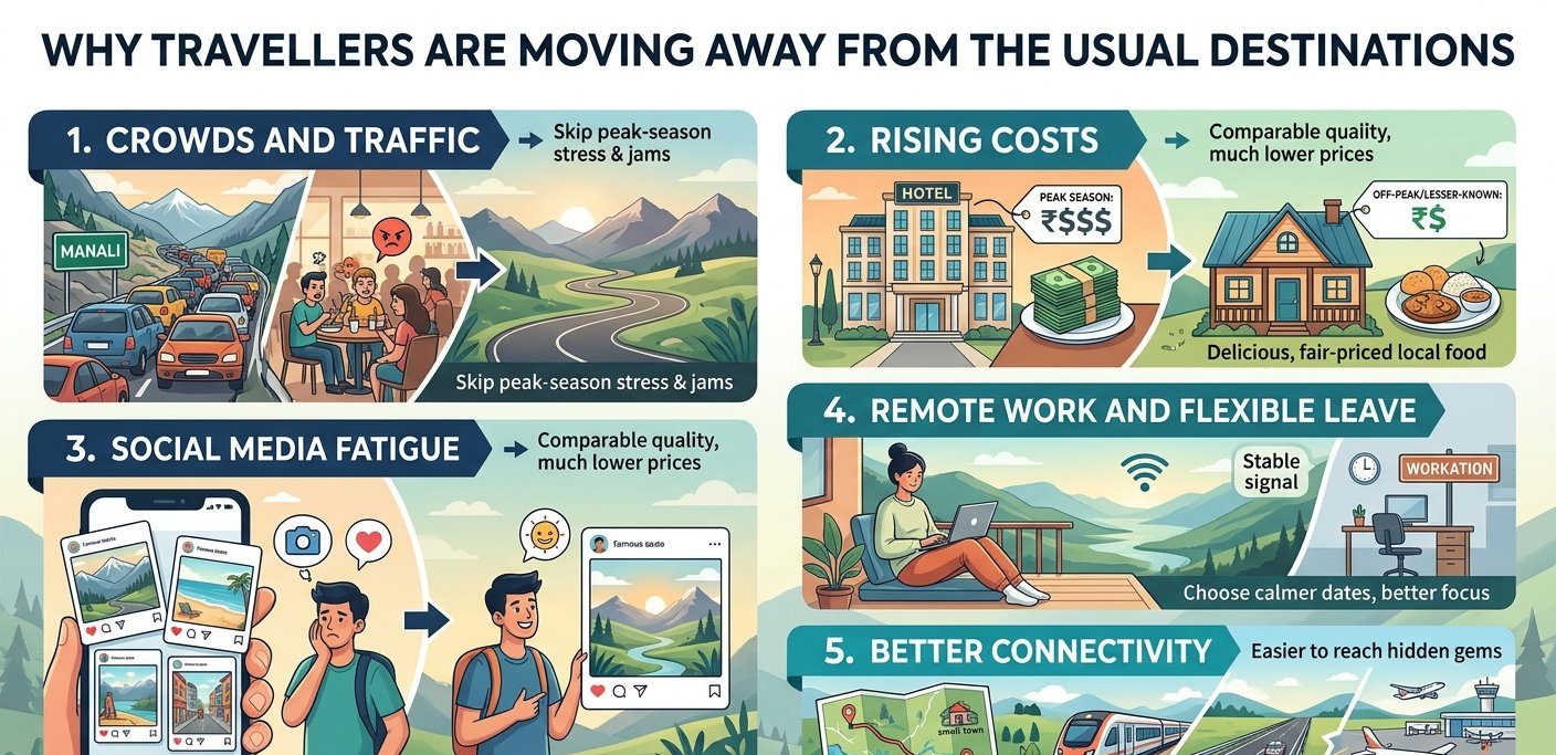 Why Travellers are moving away from the usual destinations